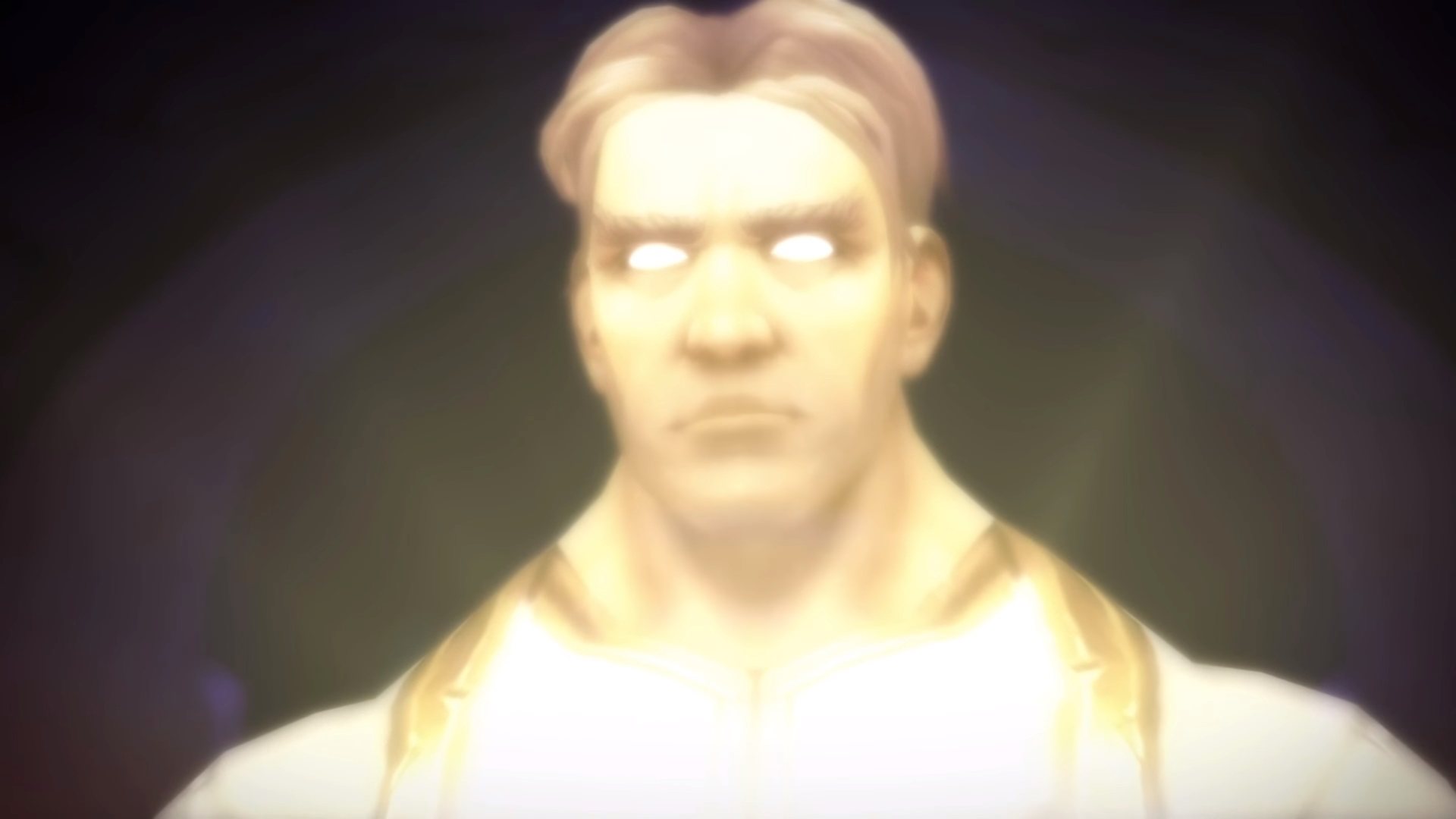 Turalyon’s face as a blazing hologram, eyes pure white, the rest of him washed out in Light.